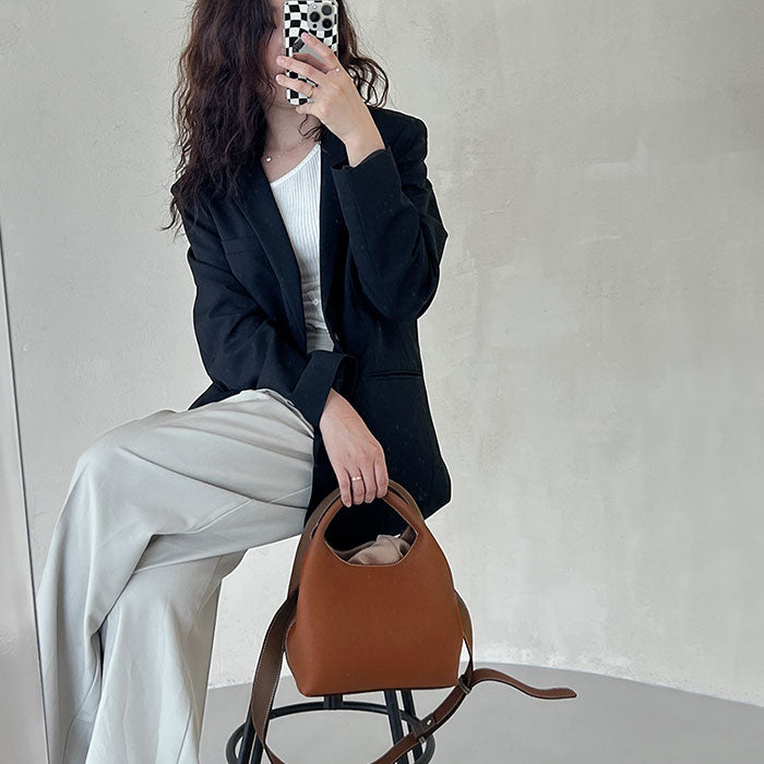 [100% COWHIDE LEATHER] MIA MINI TOTE BAG