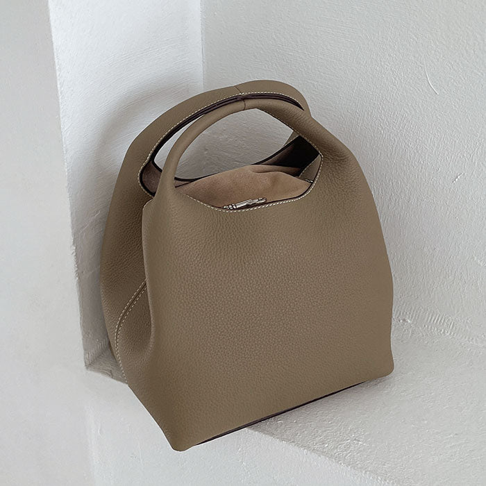 [100% COWHIDE LEATHER] MIA MINI TOTE BAG