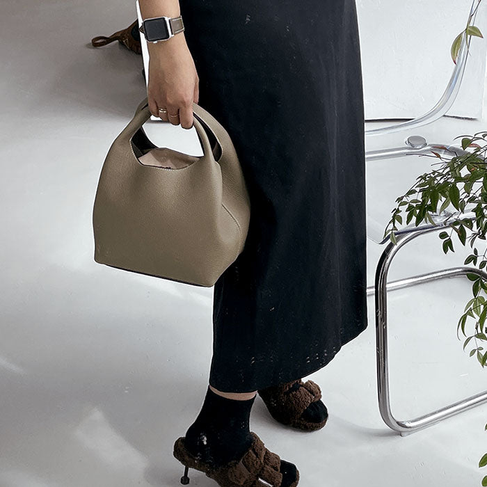 [100% COWHIDE LEATHER] MIA MINI TOTE BAG