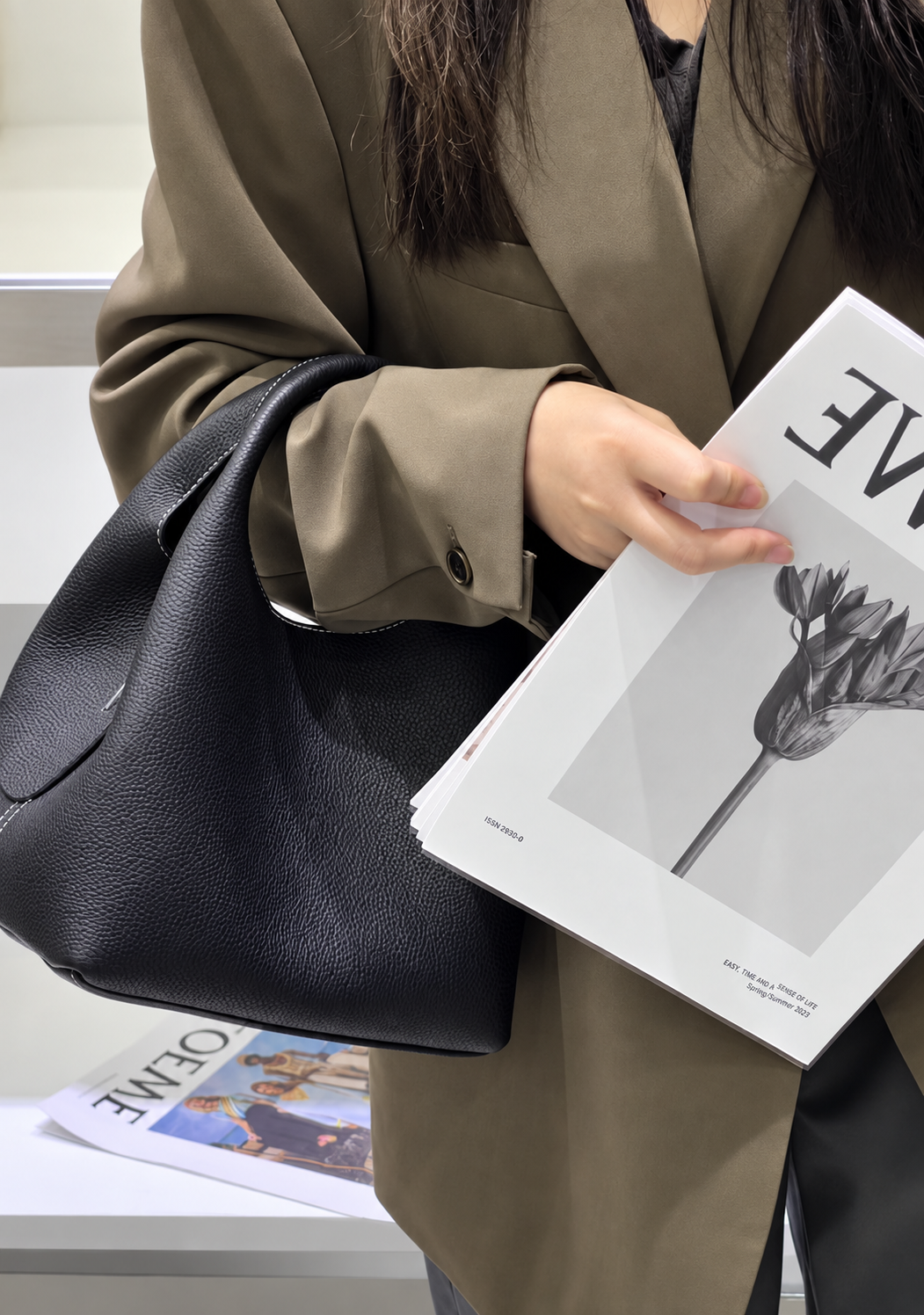 [100% COWHIDE LEATHER] MIA MINI TOTE BAG