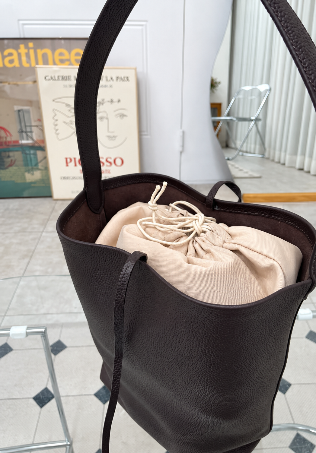 [100% COWHIDE LEATHER] VELA LARGE SOFT TOTE BAG