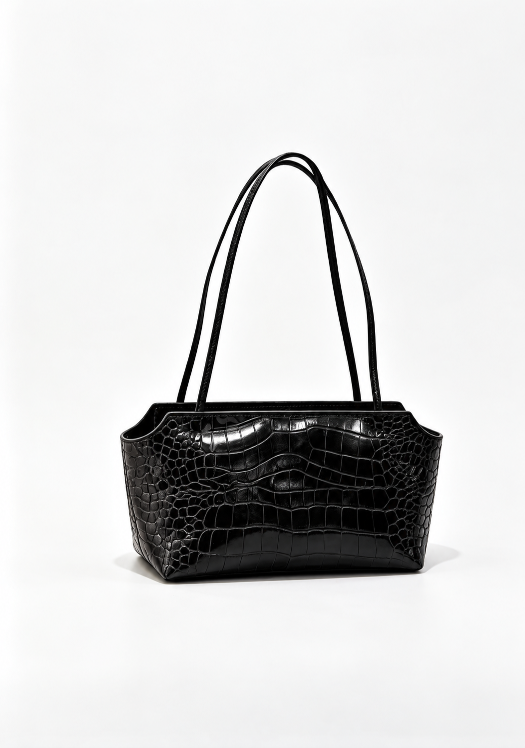 [100% COWHIDE LEATHER] SEREN CROCO SHOULDER BAG