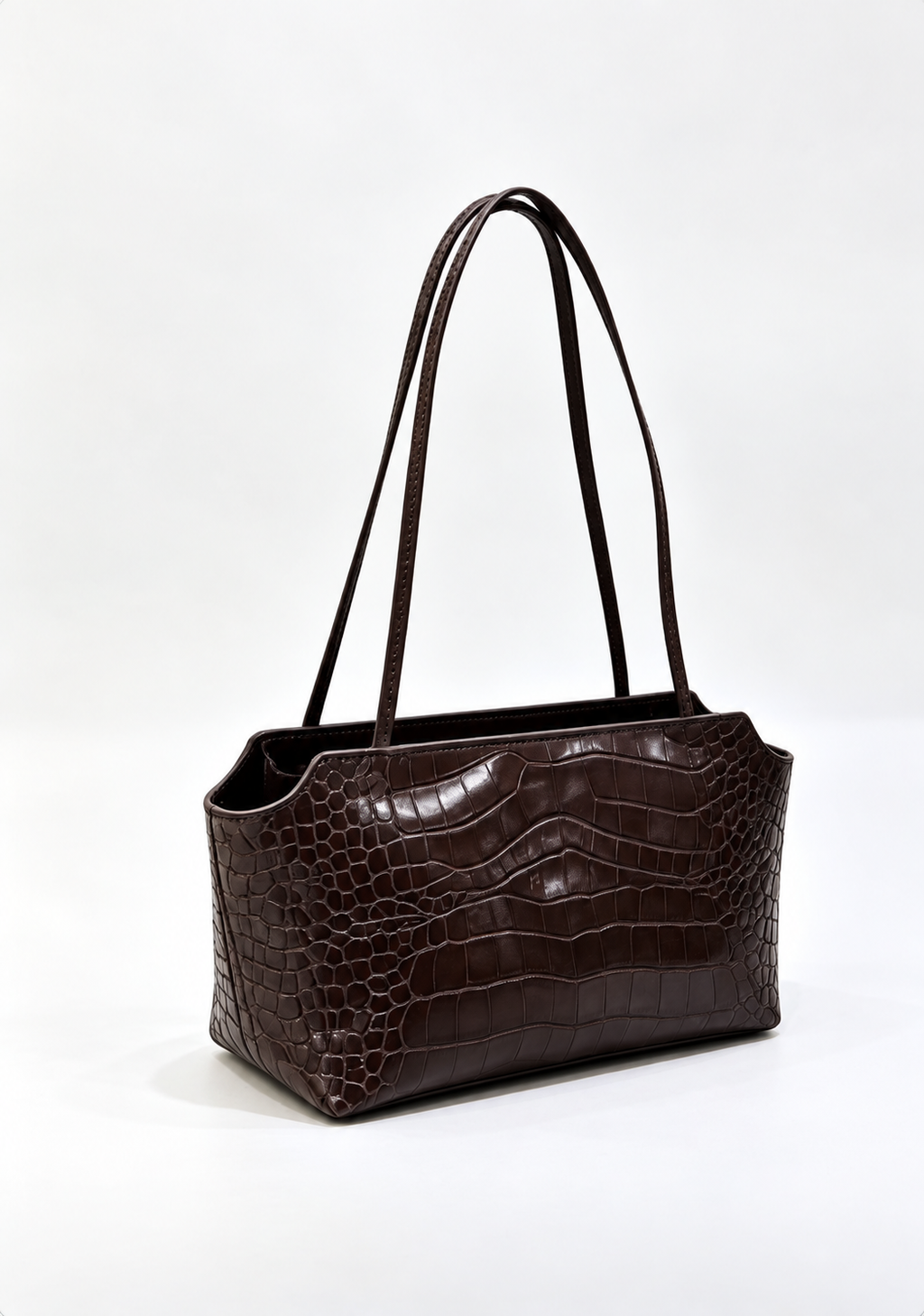 [100% COWHIDE LEATHER] SEREN CROCO SHOULDER BAG
