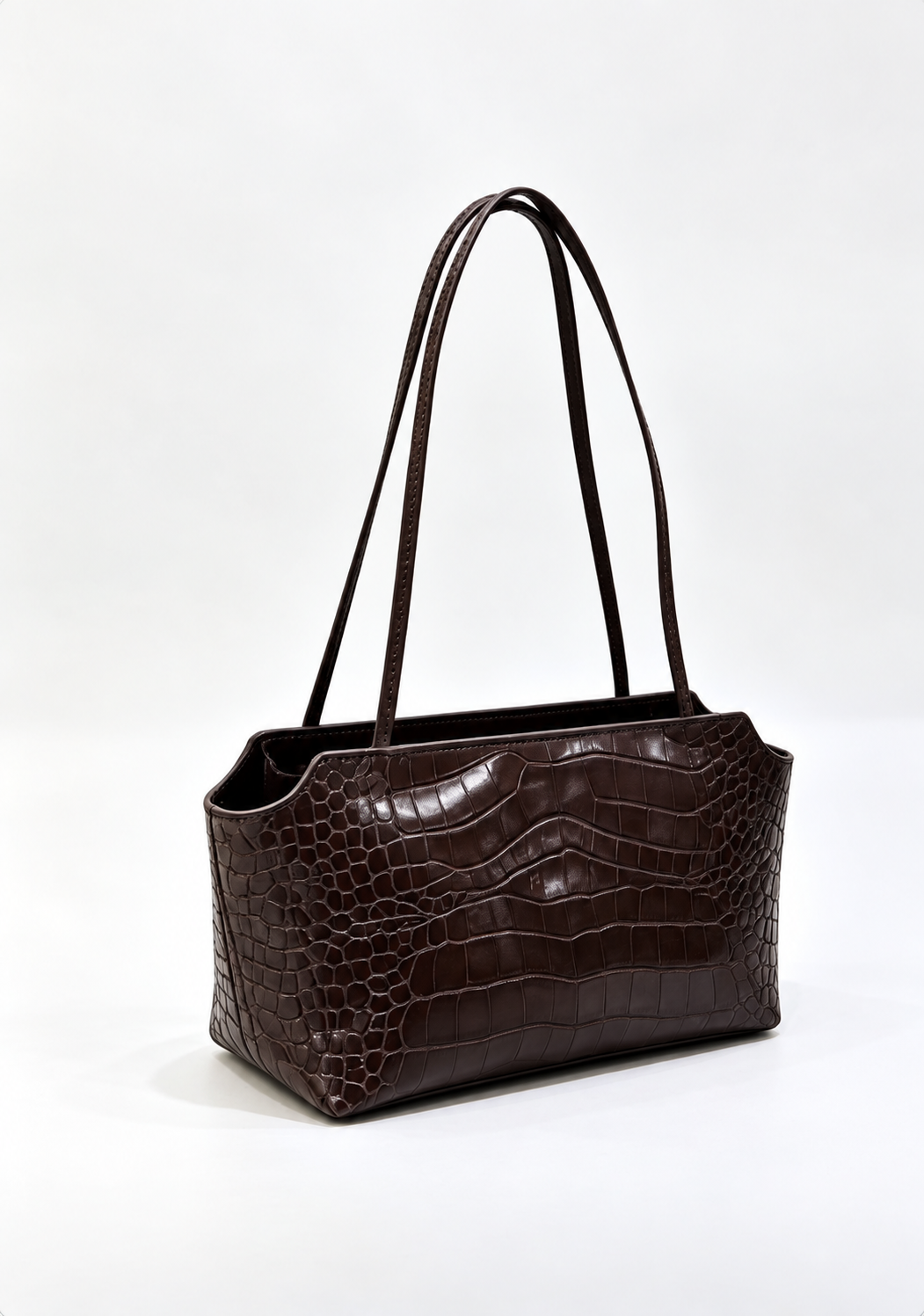 [100% COWHIDE LEATHER] SEREN CROCO SHOULDER BAG