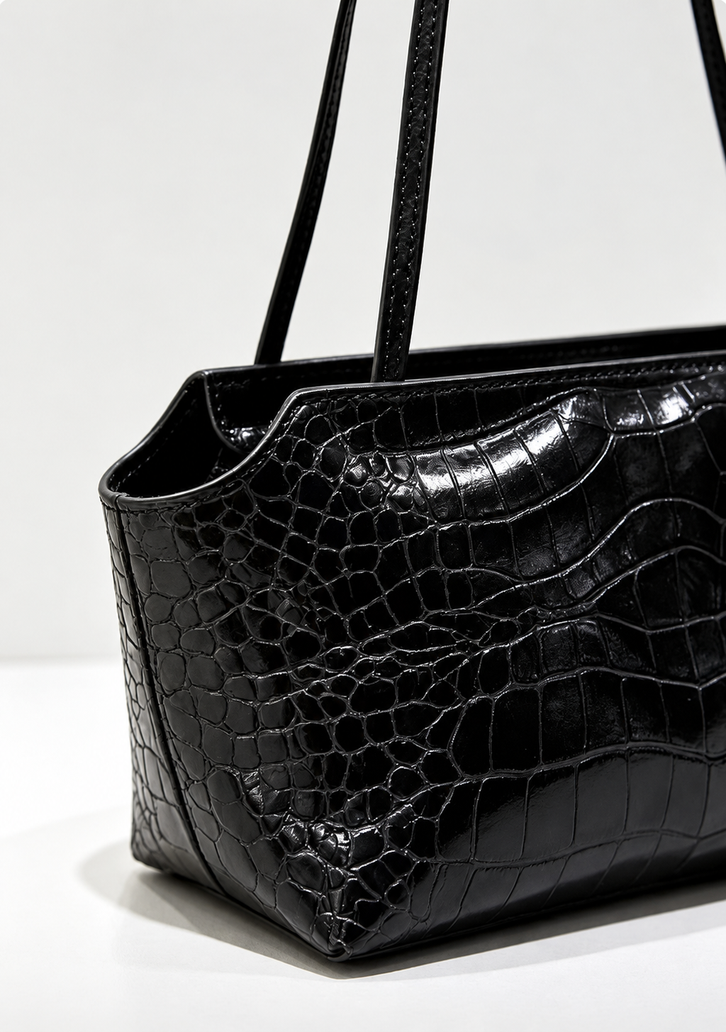 [100% COWHIDE LEATHER] SEREN CROCO SHOULDER BAG