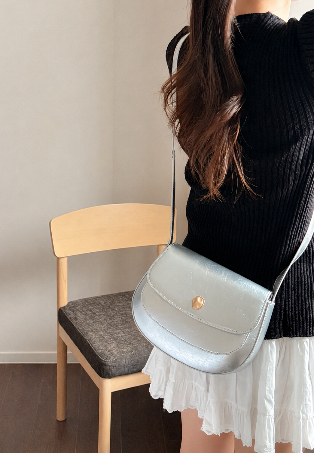 [100% COWHIDE LEATHER] RONA FLAP SHOULDER & CROSSBODY BAG