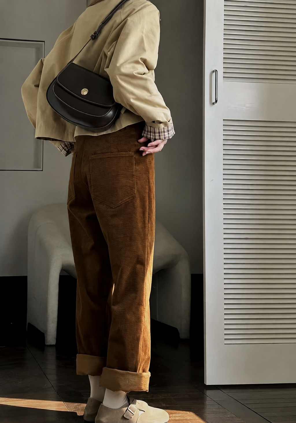 [100% COWHIDE LEATHER] RONA FLAP SHOULDER & CROSSBODY BAG
