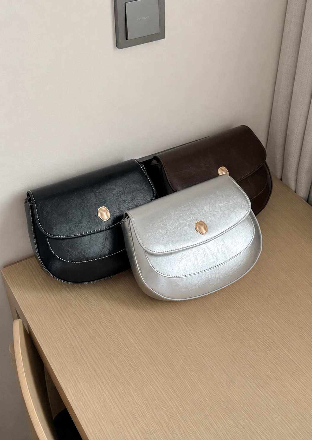 [100% COWHIDE LEATHER] RONA FLAP SHOULDER & CROSSBODY BAG
