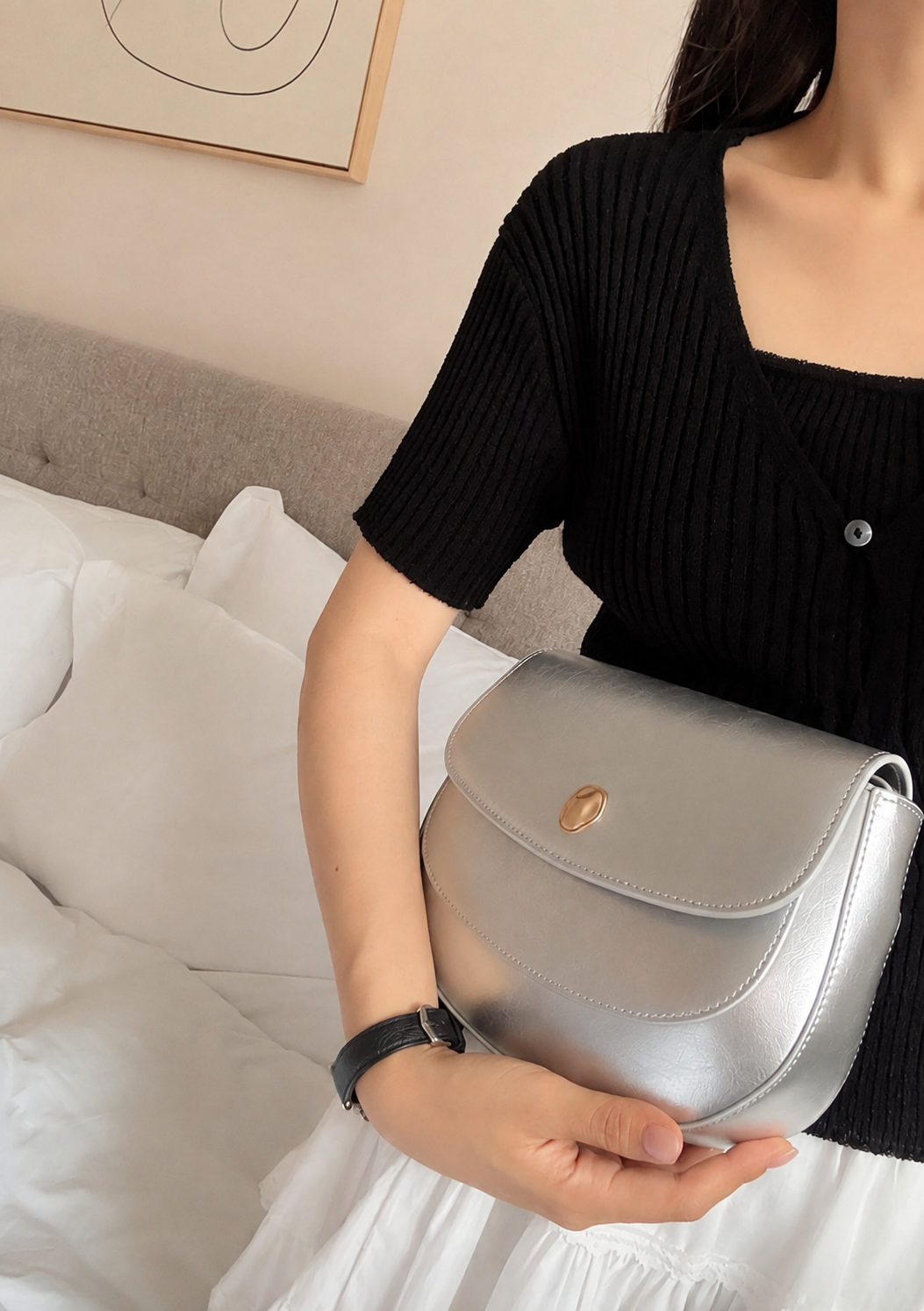 [100% COWHIDE LEATHER] RONA FLAP SHOULDER & CROSSBODY BAG