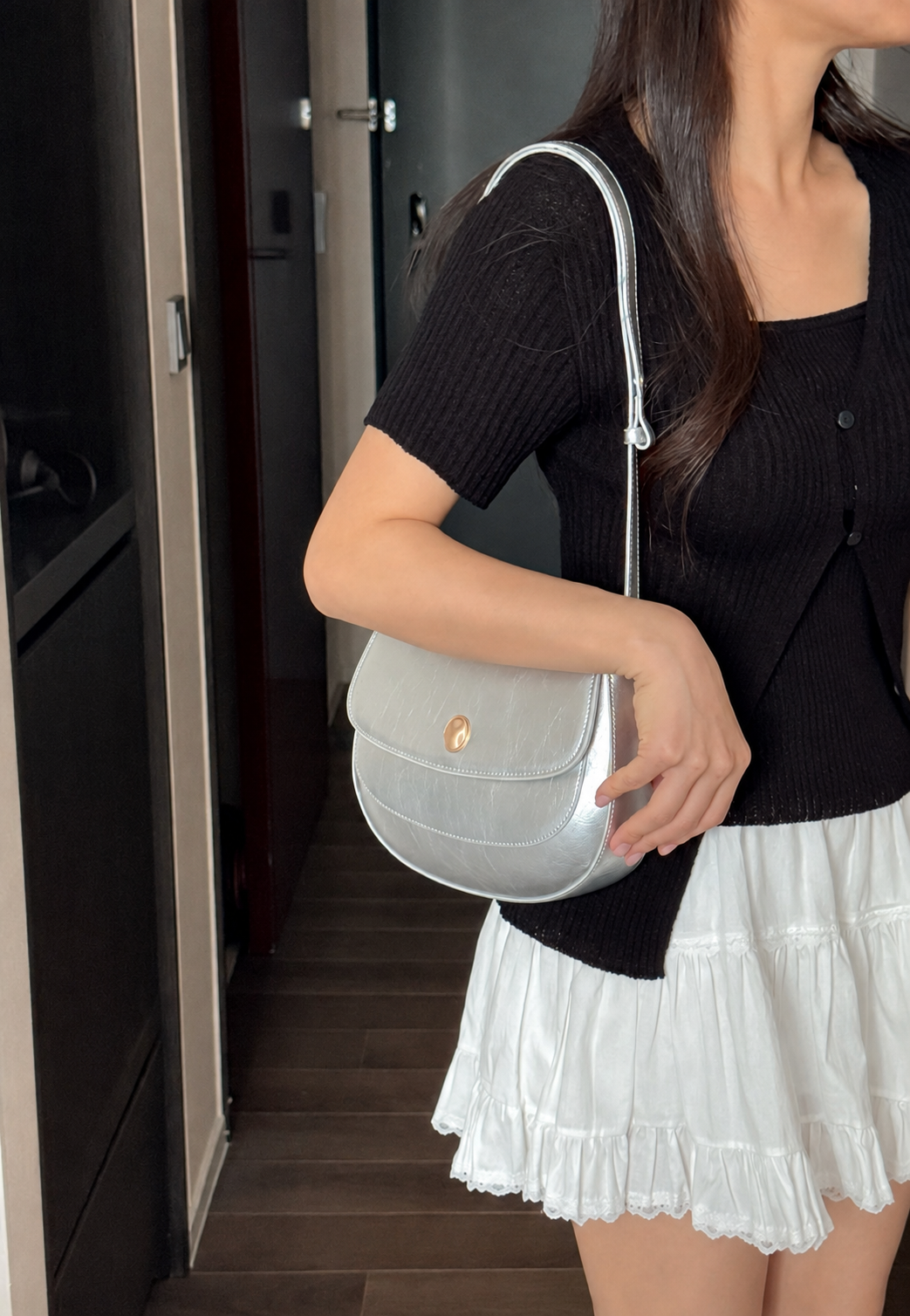[100% COWHIDE LEATHER] RONA FLAP SHOULDER & CROSSBODY BAG