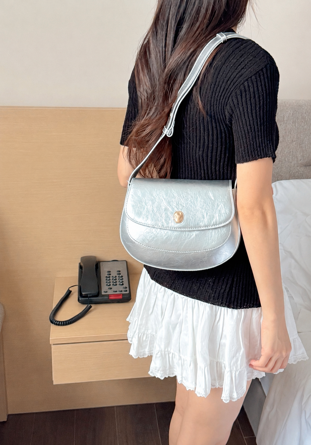 [100% COWHIDE LEATHER] RONA FLAP SHOULDER & CROSSBODY BAG