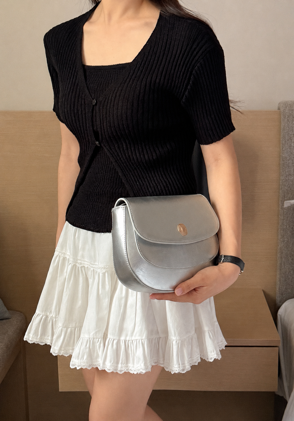 [100% COWHIDE LEATHER] RONA FLAP SHOULDER & CROSSBODY BAG