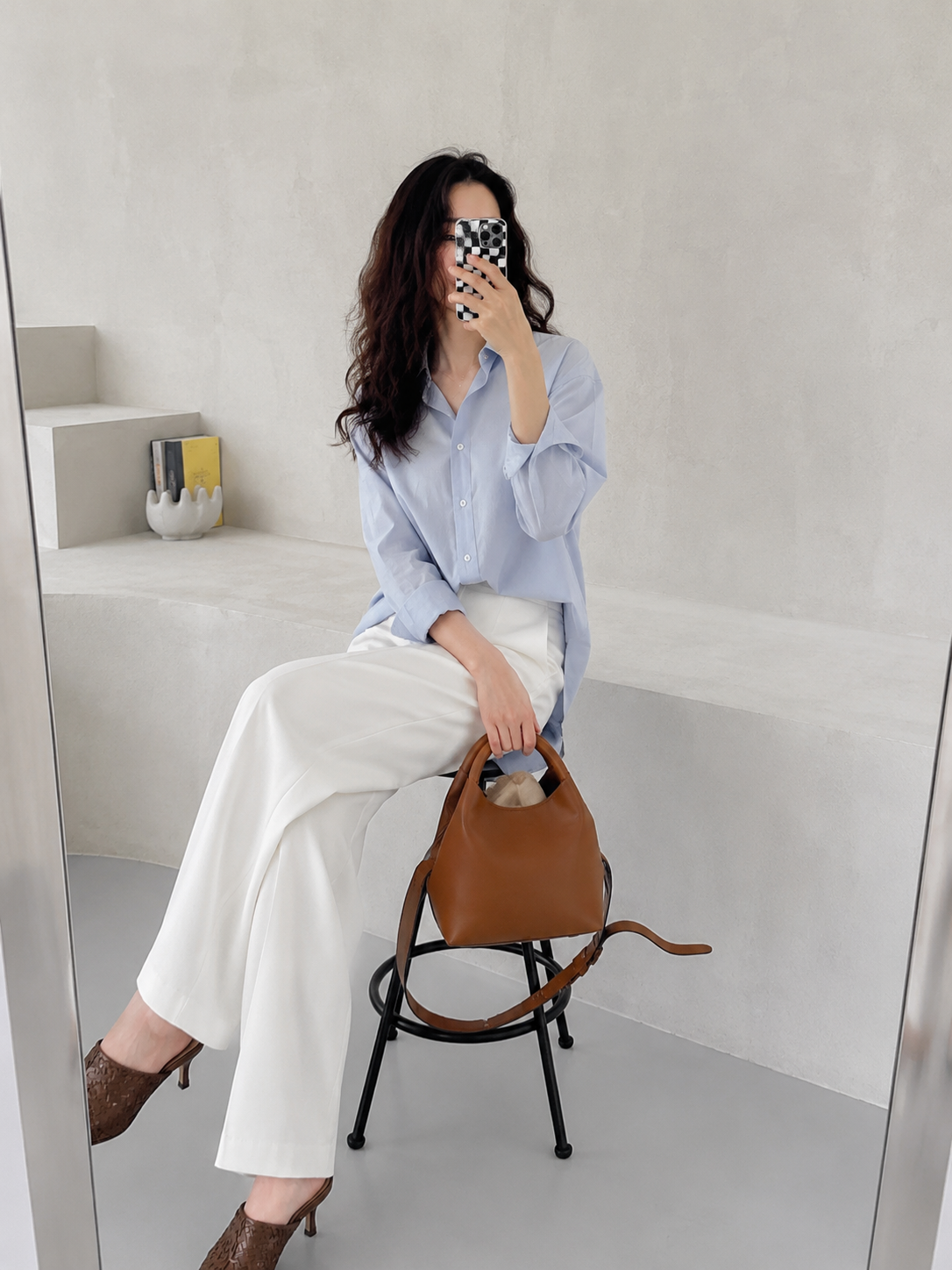 [100% COWHIDE LEATHER] MIA MINI TOTE BAG