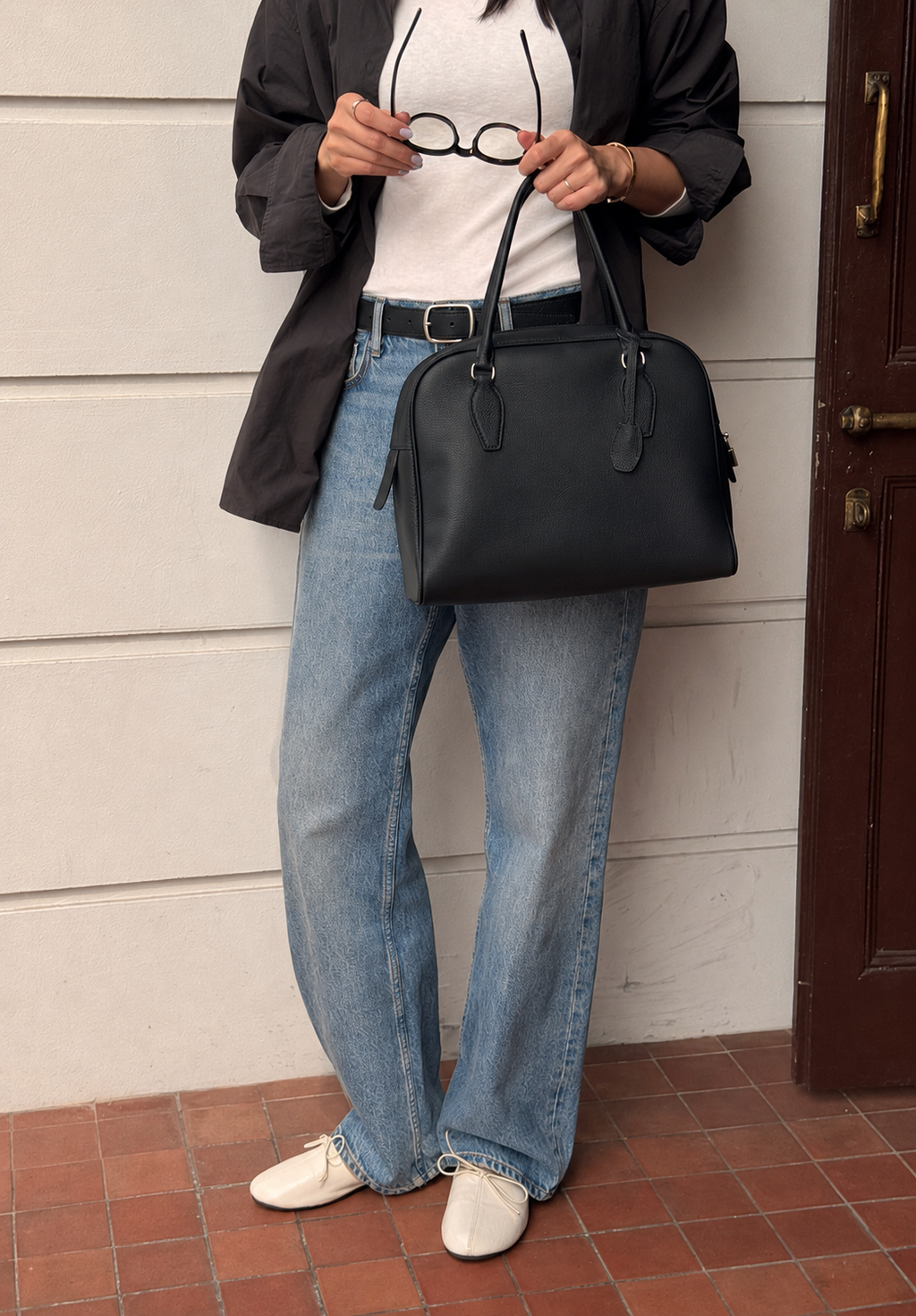 [100% COWHIDE LEATHER] AVEN TOGO TOTE BAG