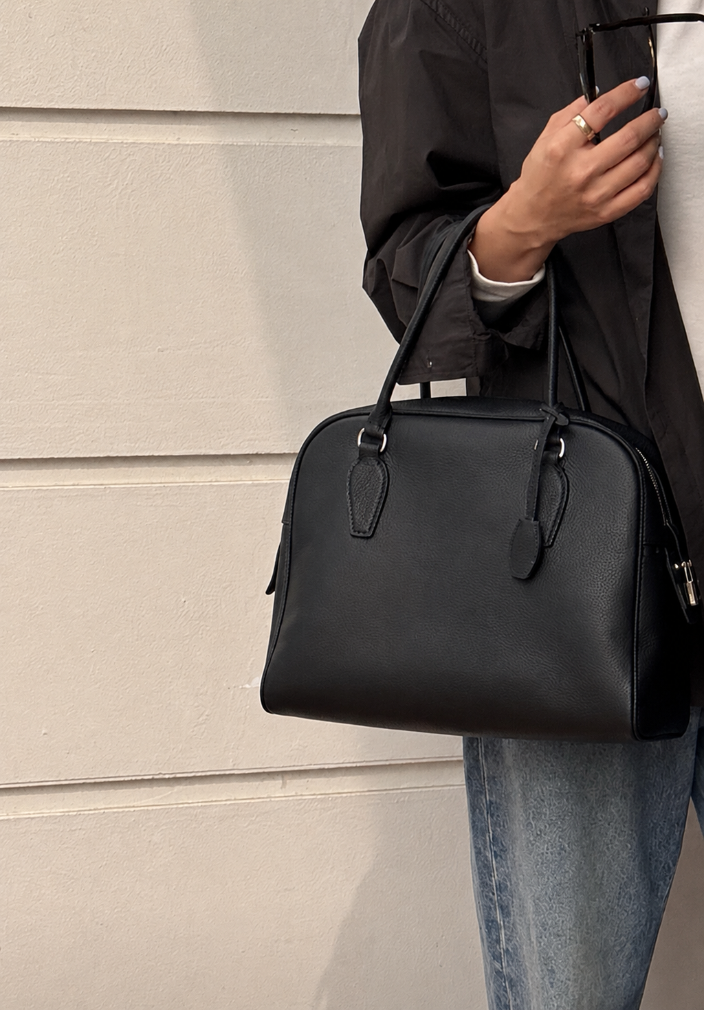 [100% COWHIDE LEATHER] AVEN TOGO TOTE BAG