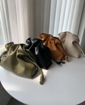 [100% COWHIDE LEATHER] NOLA DRAWSTRING SHOULDER BAG