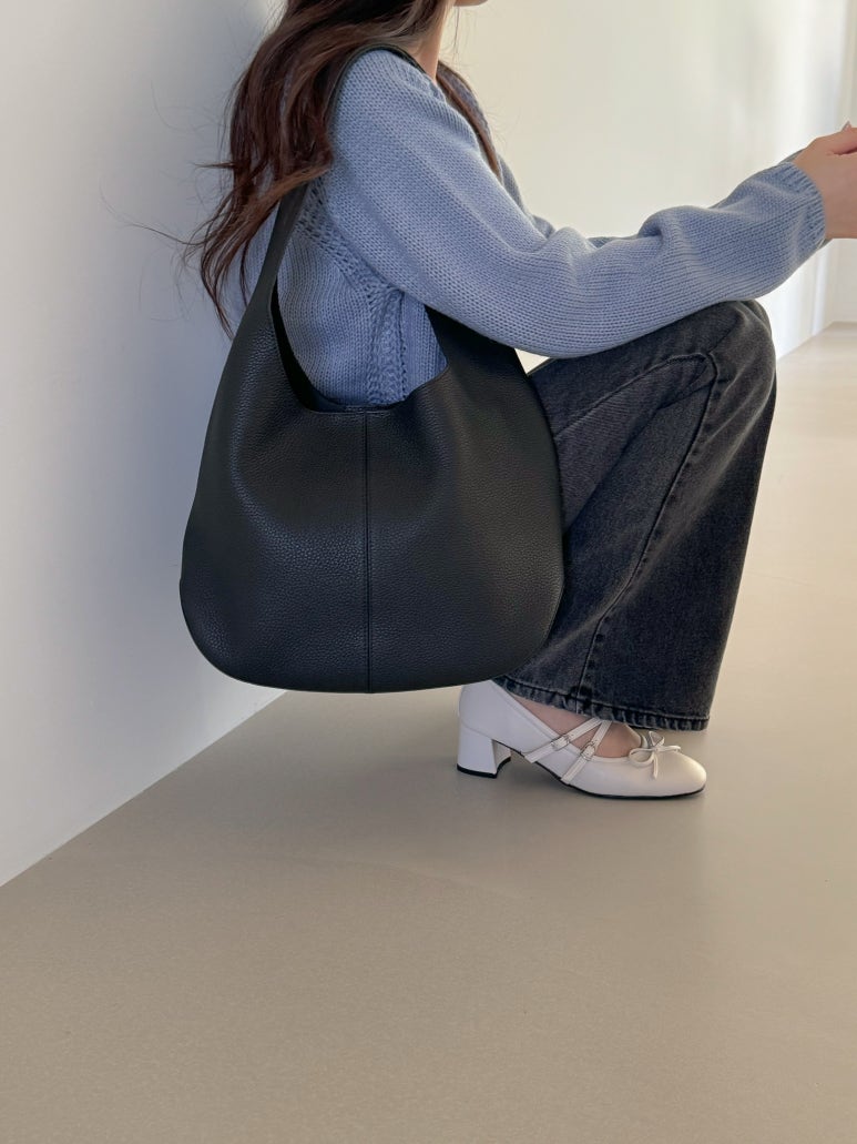 [100% COWHIDE LEATHER] ADEL SOFT HOBO SHOULDER BAG