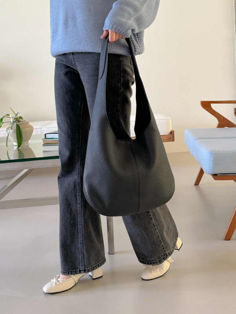 [100% COWHIDE LEATHER] ADEL SOFT HOBO SHOULDER BAG