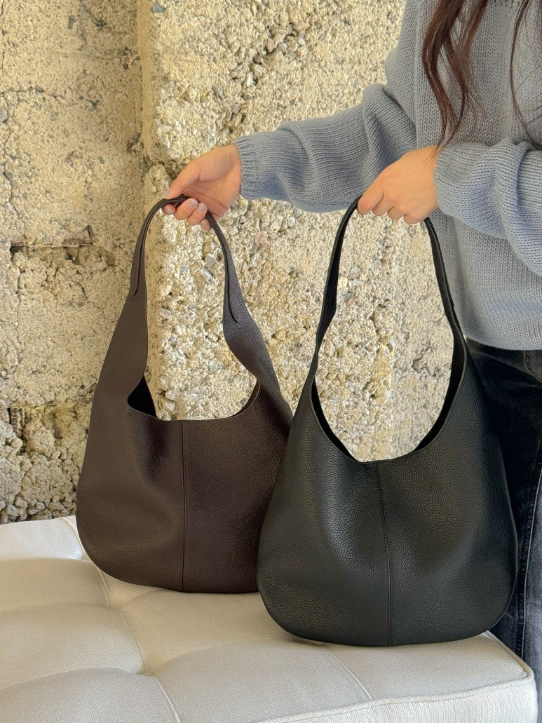 [100% COWHIDE LEATHER] ADEL SOFT HOBO SHOULDER BAG
