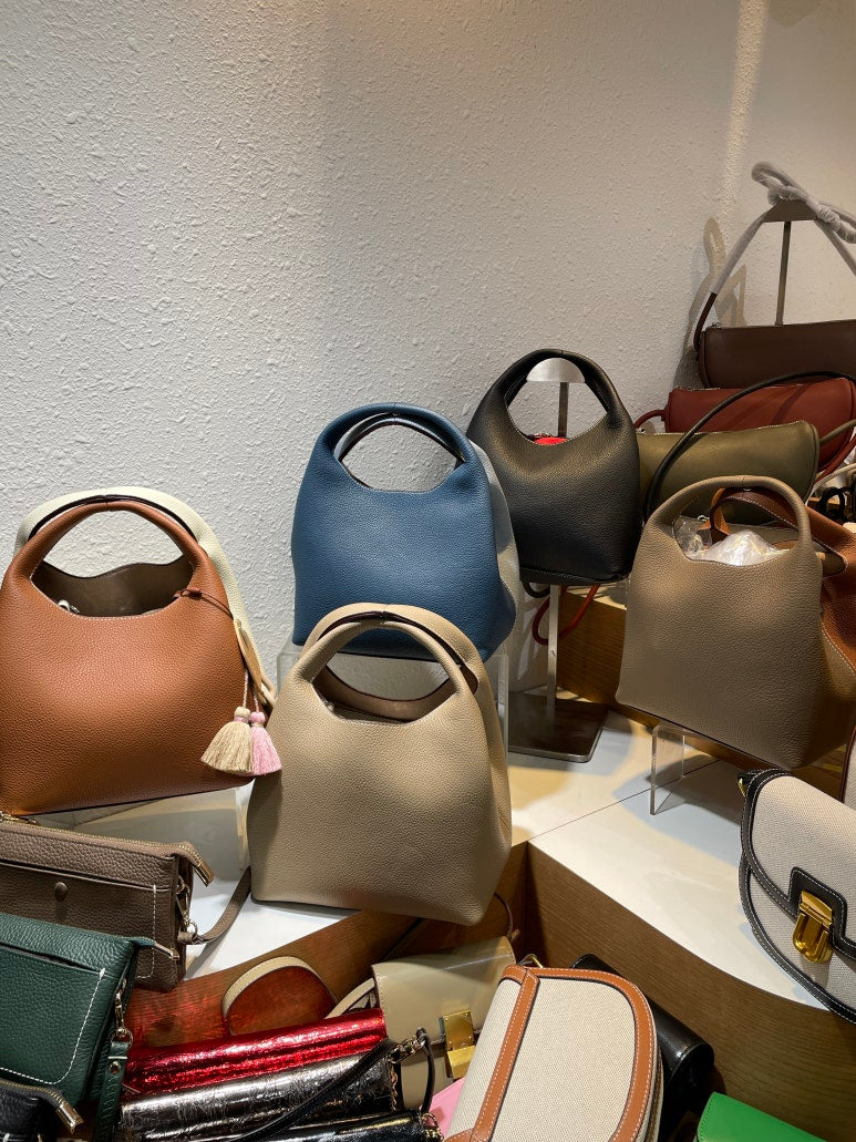 [100% COWHIDE LEATHER] MIA MINI TOTE BAG