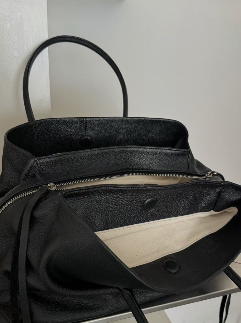 [100% COWHIDE LEATHER] LÉON LARGE TOTE BAG