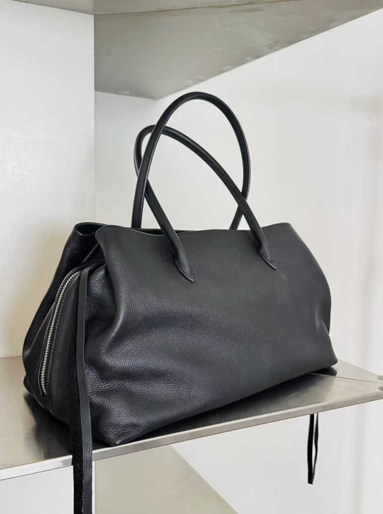 [100% COWHIDE LEATHER] LÉON LARGE TOTE BAG
