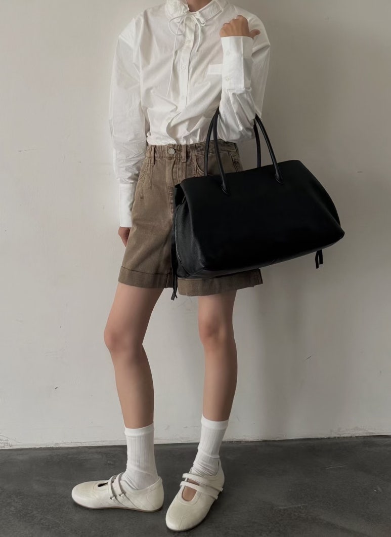 [100% COWHIDE LEATHER] LÉON LARGE TOTE BAG