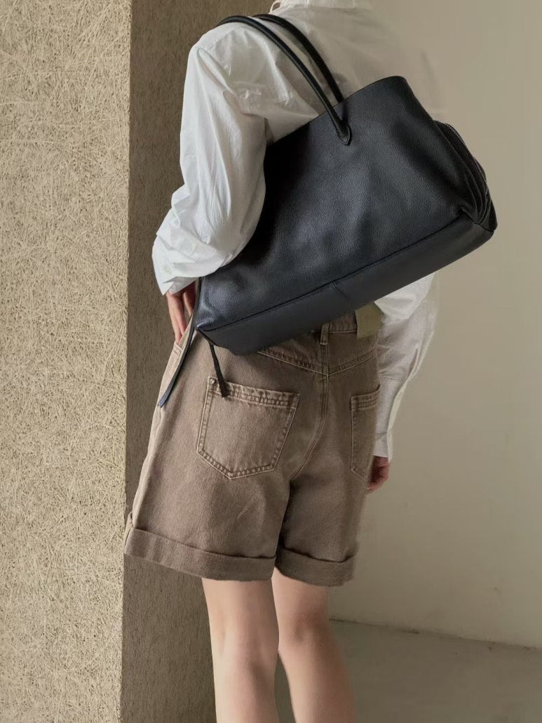 [100% COWHIDE LEATHER] LÉON LARGE TOTE BAG