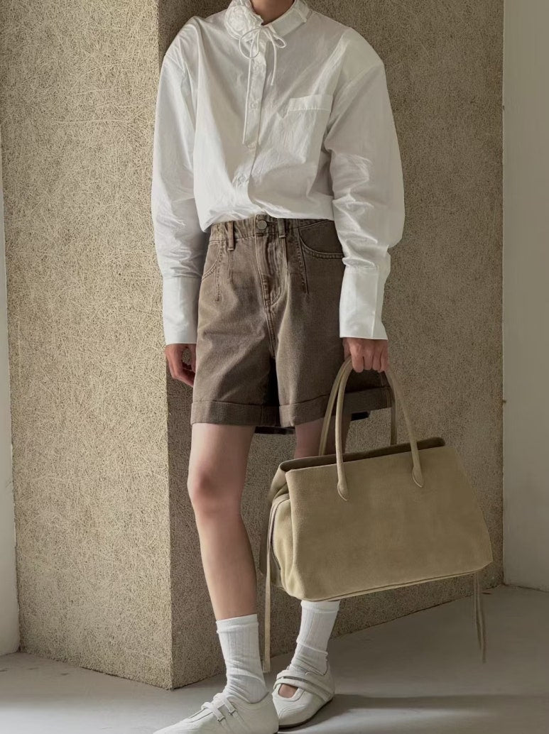 [100% COWHIDE LEATHER] LÉON LARGE TOTE BAG