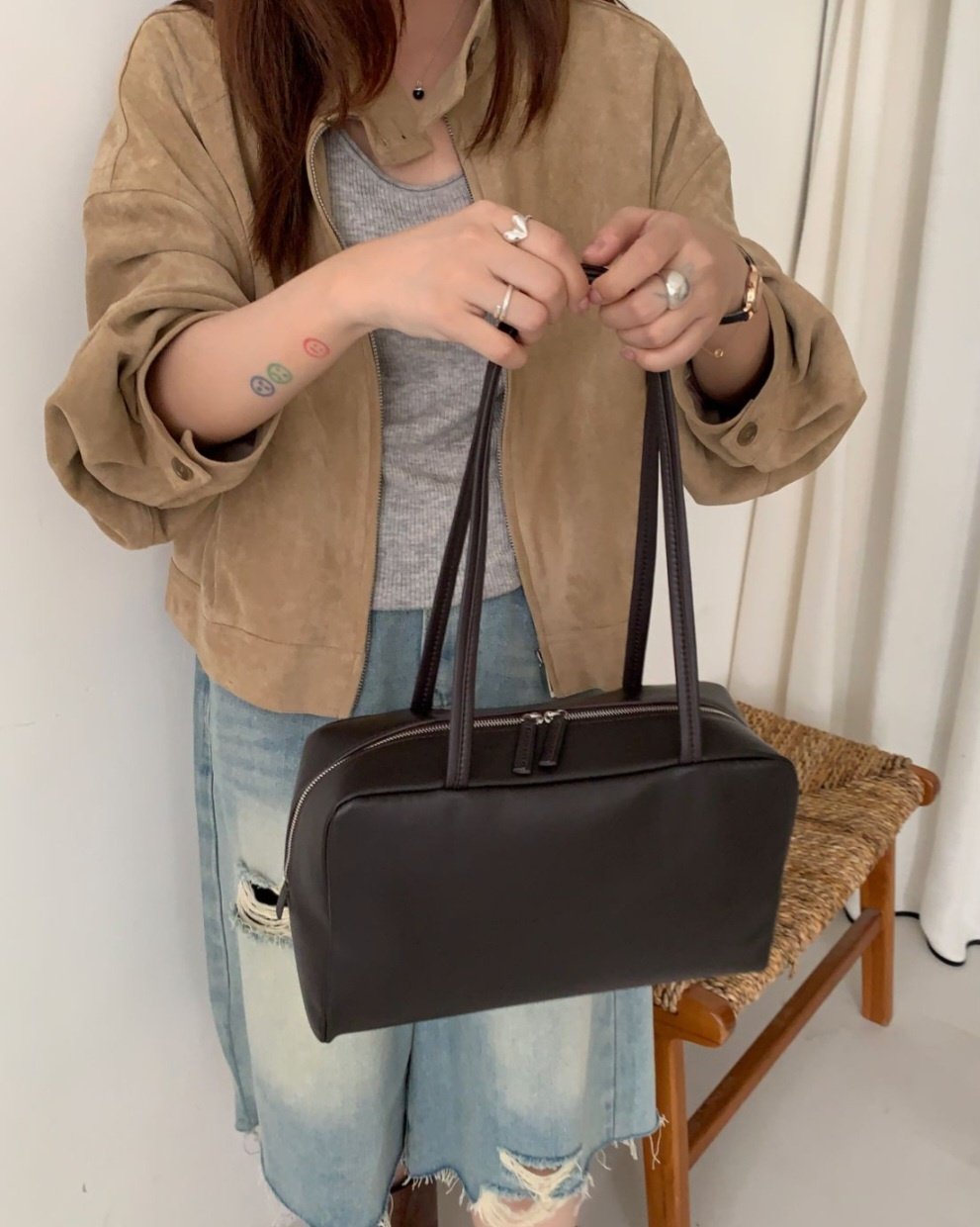 [100% LAMBSKIN LEATHER] ELLA SHOULDER BAG