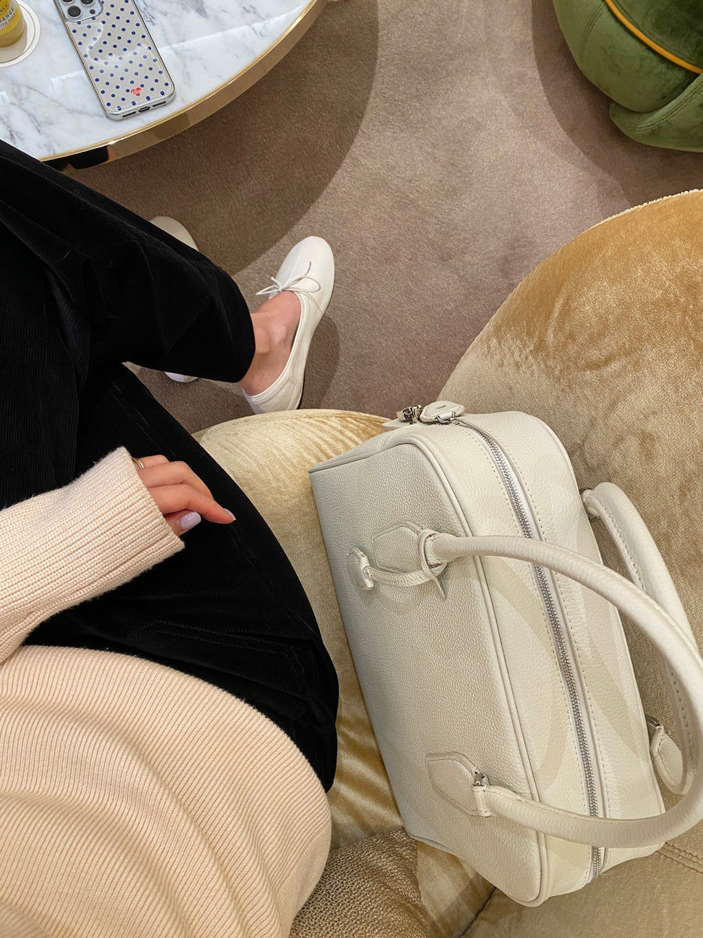 [100% COWHIDE LEATHER] AVEN TOGO TOTE BAG