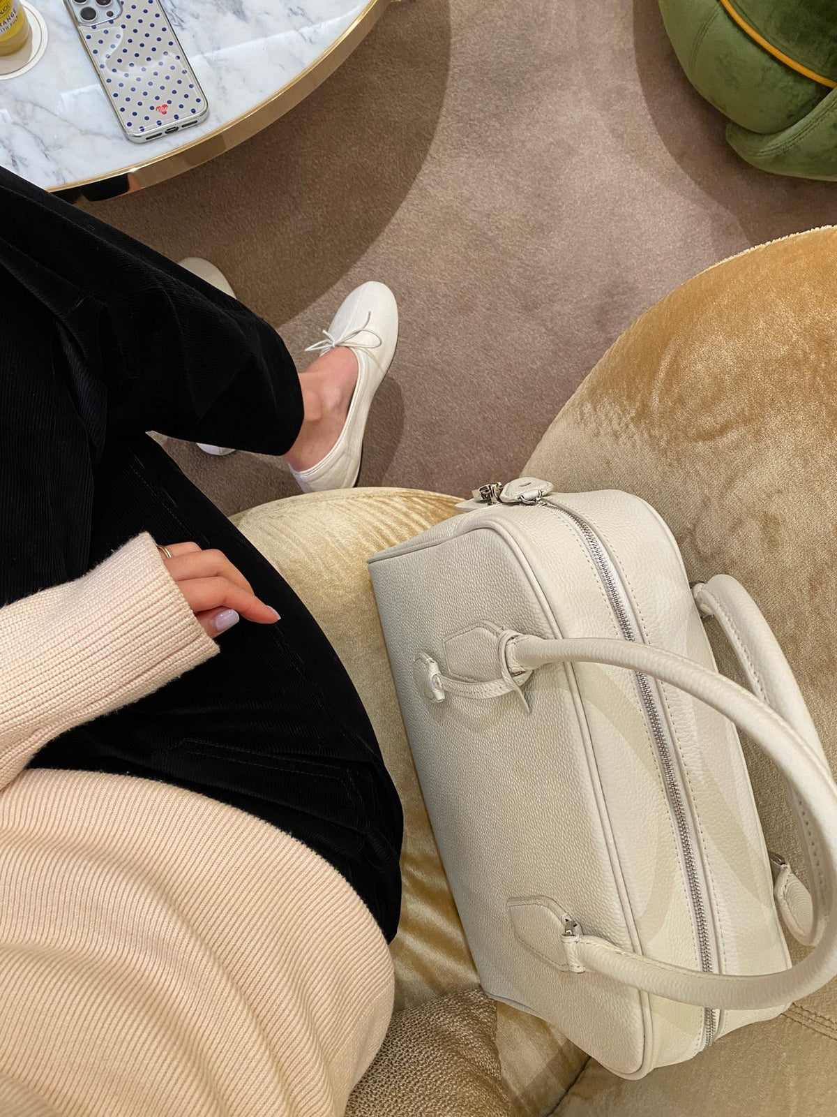 [100% COWHIDE LEATHER] AVEN TOGO TOTE BAG