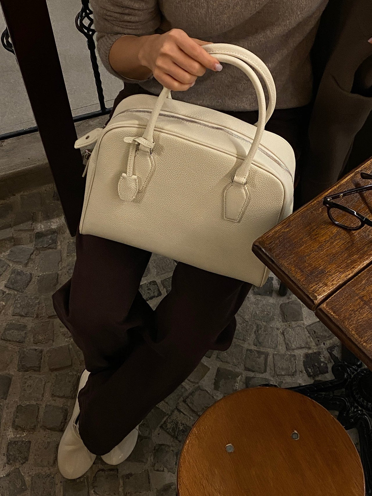 [100% COWHIDE LEATHER] AVEN TOGO TOTE BAG