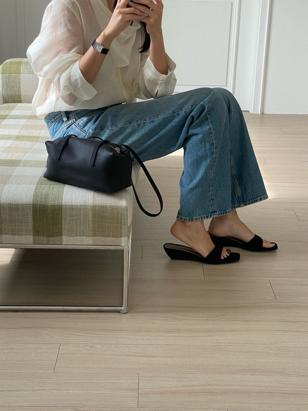 [100% COWHIDE LEATHER] MILO PUFF MINI BAG