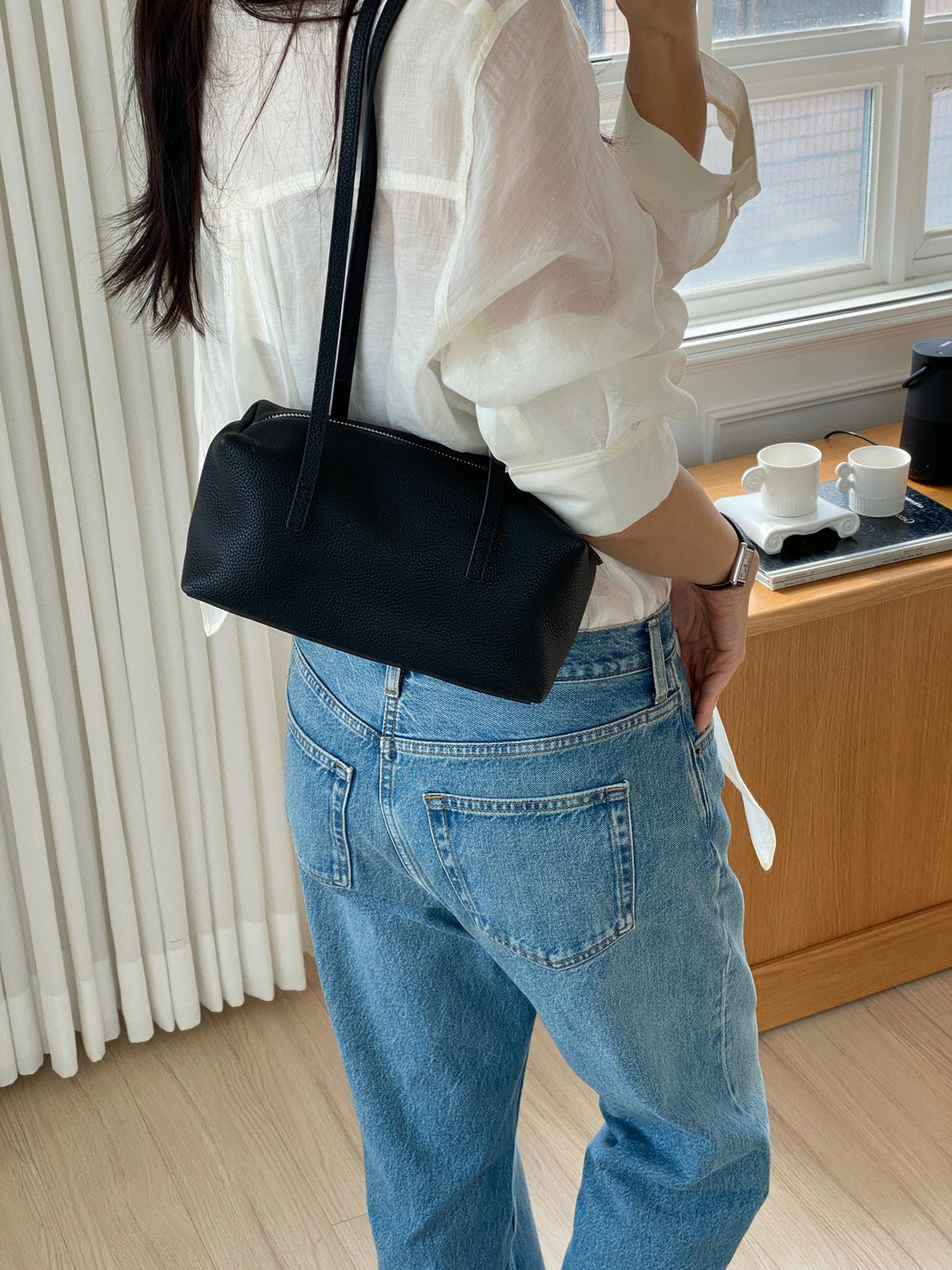 [100% COWHIDE LEATHER] MILO PUFF MINI BAG