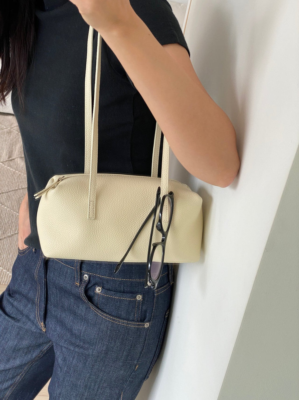 [100% COWHIDE LEATHER] MILO PUFF MINI BAG
