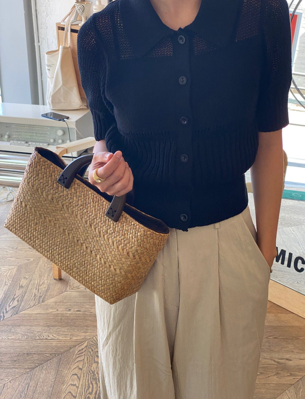 [REAL BAMBOO] NARA WOOD HANDLE BAMBOO BAG