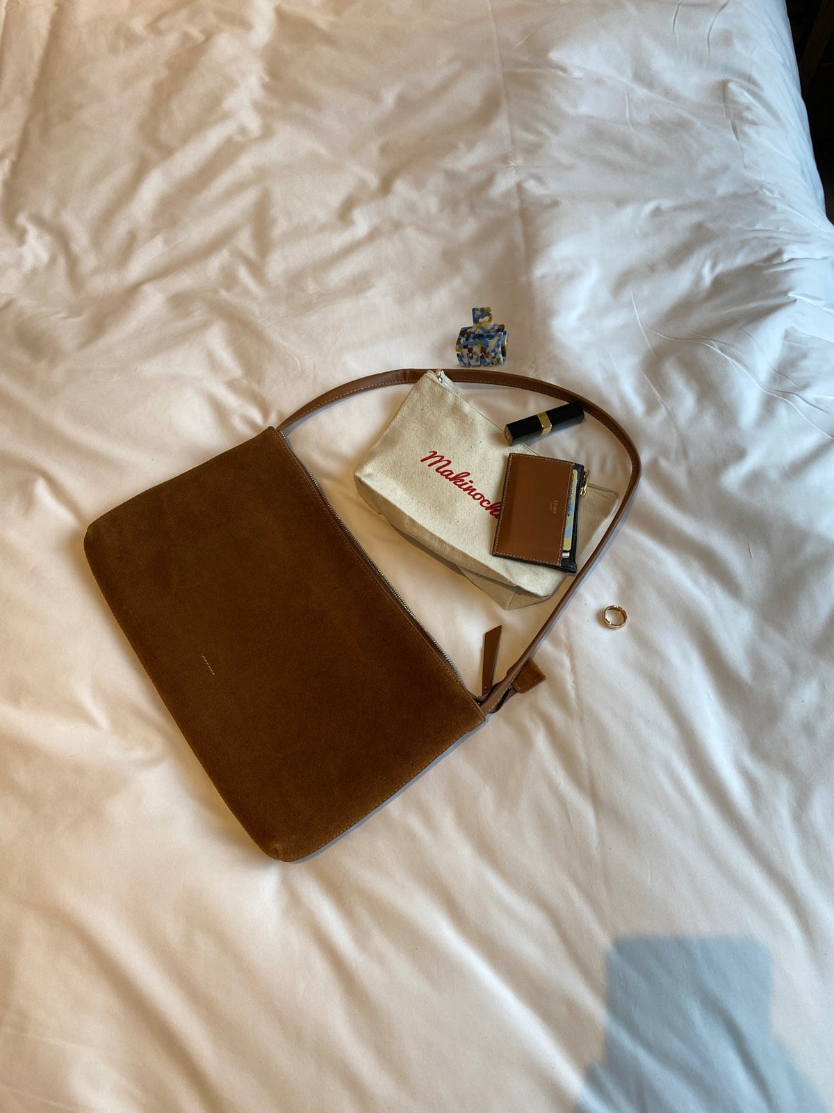 [100% COWHIDE SUEDE] RUE SUEDE DROP BAG