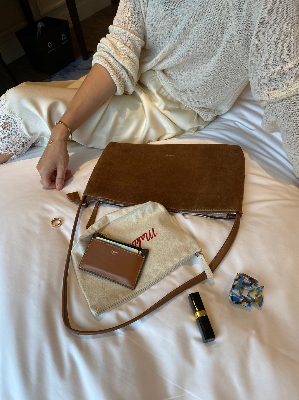 [100% COWHIDE SUEDE] RUE SUEDE DROP BAG