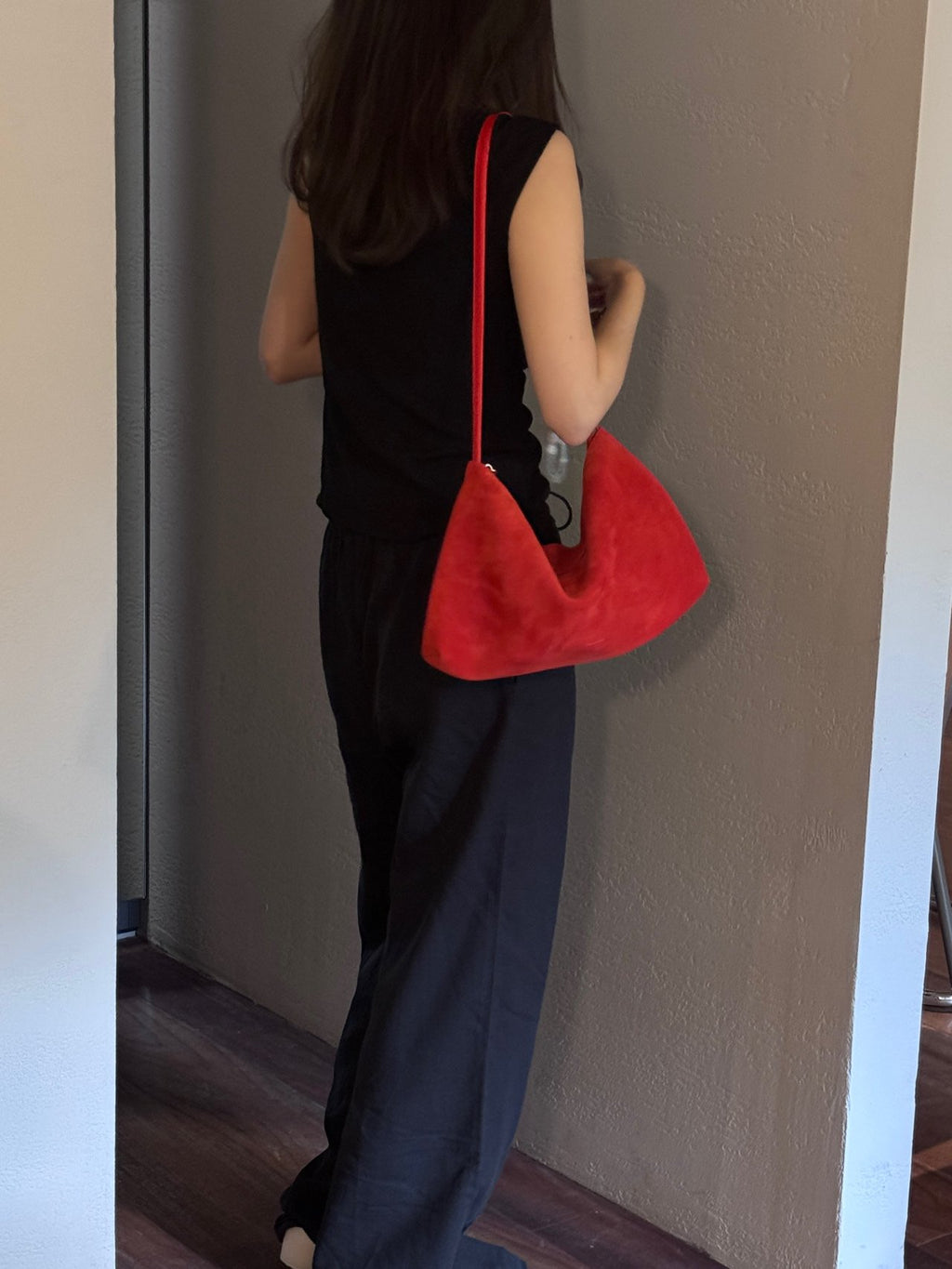 [100% COWHIDE SUEDE] RUE SUEDE DROP BAG