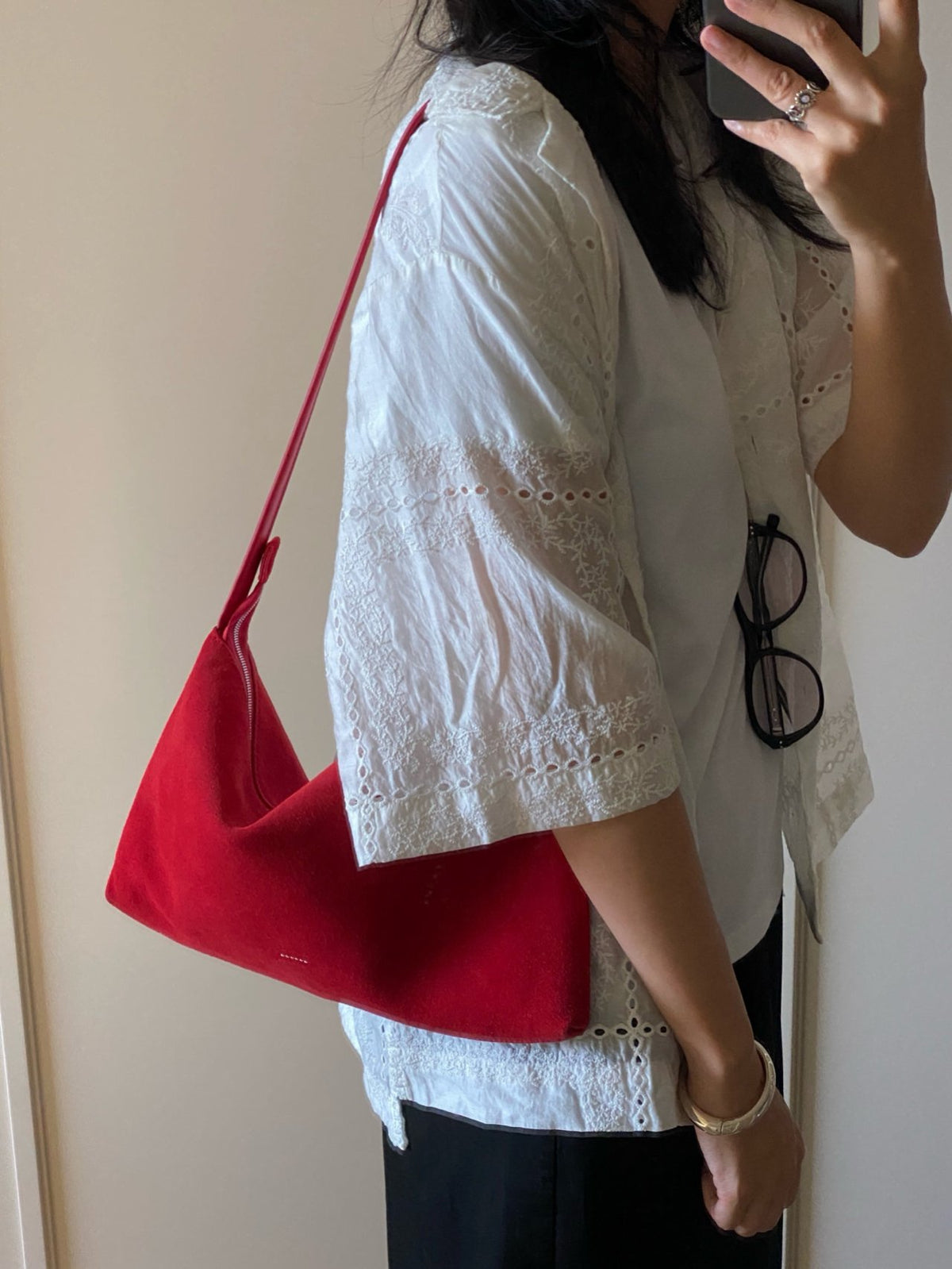 [100% COWHIDE SUEDE] RUE SUEDE DROP BAG