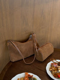 [100% COWHIDE SUEDE] MARE SUEDE BLOCK BAG