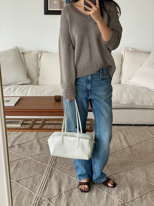 [100% COWHIDE LEATHER] ARDEN CROCO SHOULDER BAG